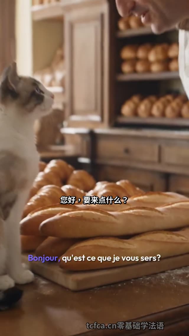 这只猫在面包店坚持要一根“生法棍” 视频封面