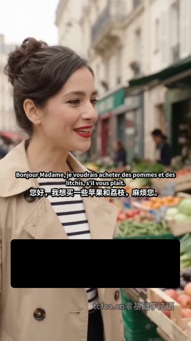 法语菜市场对话：买苹果和荔枝 视频封面