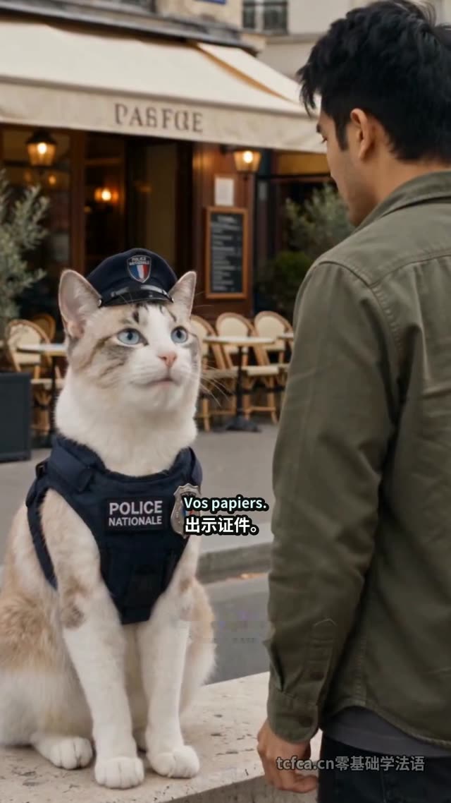 法国警猫查证件，男子竟忘了为何奔跑 视频封面
